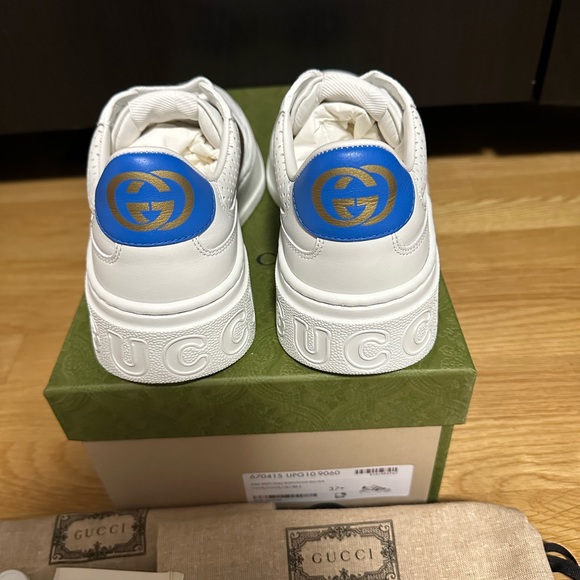 💯%Authentic!Brand New!Gucci WOMEN'S SNEAKER WITH WEB platform sneakers 37.5/7.5 - Picture 3 of 8